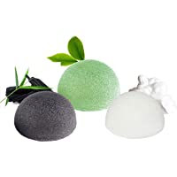 Esponja Konjac Facial (3 Piezas)- Konjac Esponge Set para Limpieza y Exfoliación Profunda de Poros- 100% Naturales…